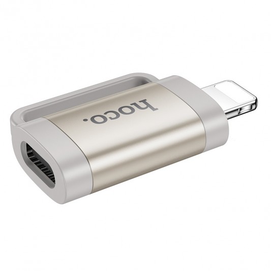 Перехідник Hoco UA31B OTG Lightning male to Type-C female Gray - зображення 2 