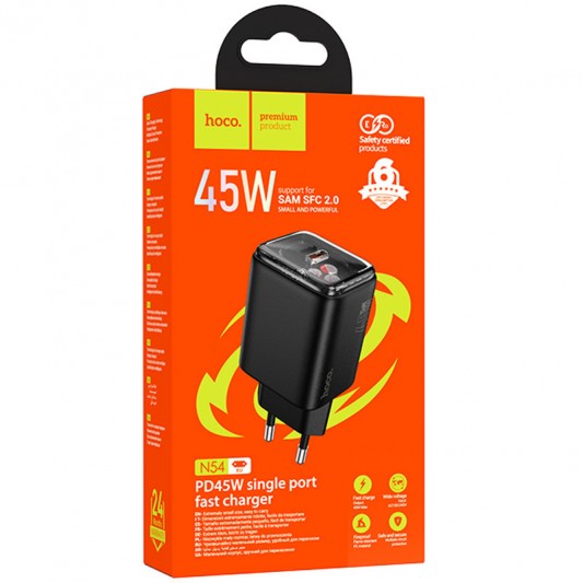 МЗП Hoco N54 Monsoon PD45W (1USB-C) Black - зображення 4 