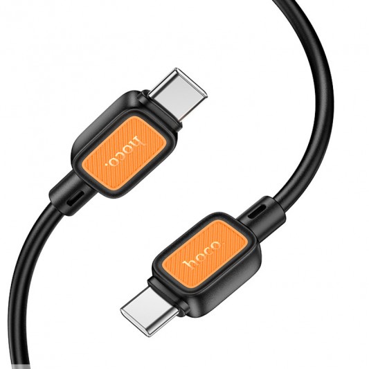 Дата кабель Hoco X108 Benefit 60W Type-C to Type-C (1m) Black - зображення 1 