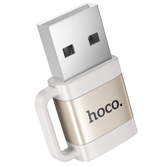 Перехідник Hoco UA31D OTG USB male to Type-C female USB2.0, Gray