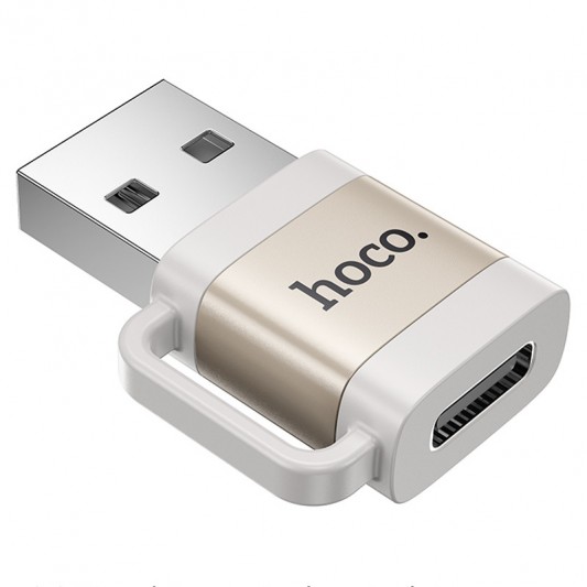 Переходник Hoco UA31D OTG USB male to Type-C female USB2.0, Gray - изображение 1