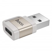 Переходник Hoco UA31D OTG USB male to Type-C female USB2.0, Gray