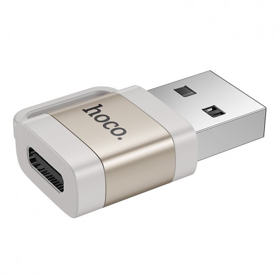 Перехідник Hoco UA31D OTG USB male to Type-C female USB2.0, Gray