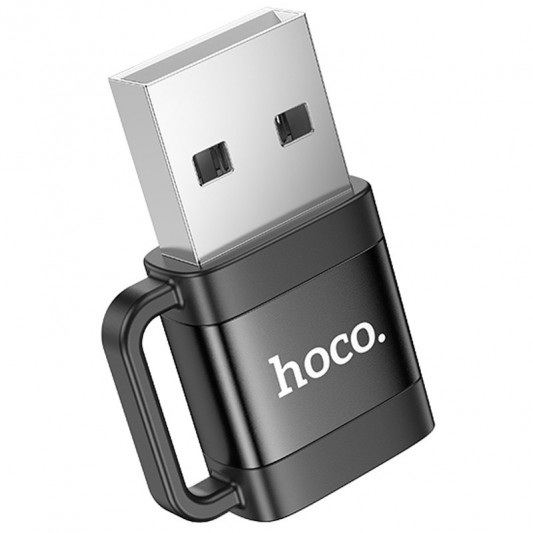 Переходник Hoco UA31D OTG USB male to Type-C female USB2.0, Black
