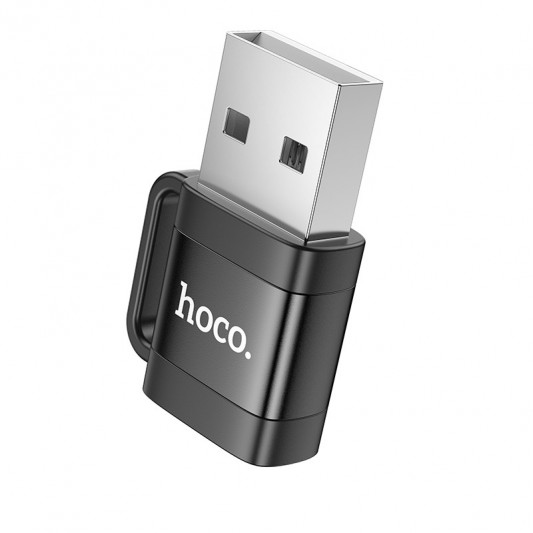 Переходник Hoco UA31D OTG USB male to Type-C female USB2.0, Black - изображение 2