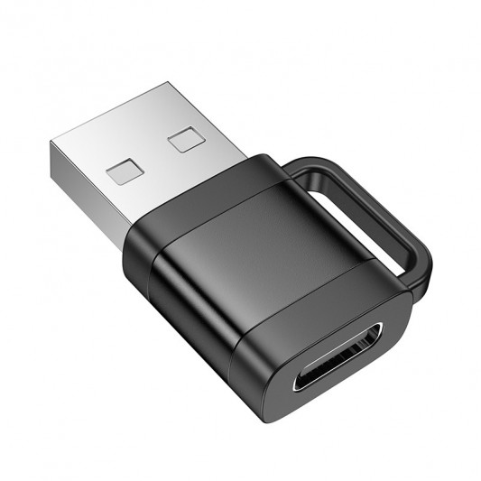 Переходник Hoco UA31D OTG USB male to Type-C female USB2.0, Black - изображение 3