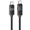 Кабель юсб Hoco U137 Line with display Type-C to Type-C 60W (1.2m), Black