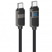 Дата кабель Hoco U137 Line with display Type-C to Type-C 60W (1.2m) Black