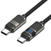Кабель юсб Hoco U137 Line with display Type-C to Type-C 60W (1.2m), Black