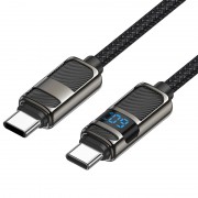 USB кабель Hoco U137 Line with display Type-C to Type-C 60W (1.2m), Black