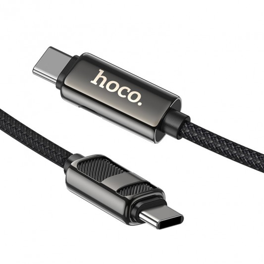 Дата кабель Hoco U137 Line with display Type-C to Type-C 60W (1.2m) Black - зображення 2 