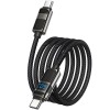 Кабель юсб Hoco U137 Line with display Type-C to Type-C 60W (1.2m), Black