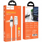 Кабель юсб Hoco U137 Line with display USB to Lightning 2.4A/12W (1.2m), White