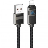Дата кабель Hoco U137 Line with display USB to Lightning 2.4A/12W (1.2m) Black Дата кабель Hoco U137 Line with display USB to Lightning 2.4A/12W (1.2m) Black