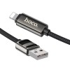 Кабель юсб Hoco U137 Line with display USB to Lightning 2.4A/12W (1.2m), Black