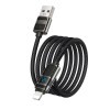 Кабель юсб Hoco U137 Line with display USB to Lightning 2.4A/12W (1.2m), Black
