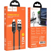 Кабель юсб Hoco U137 Line with display USB to Lightning 2.4A/12W (1.2m), Black