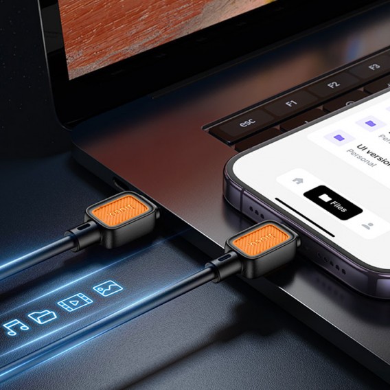 Кабель юсб Hoco X108 Benefit 27W Type-C to Lightning (1m), Black