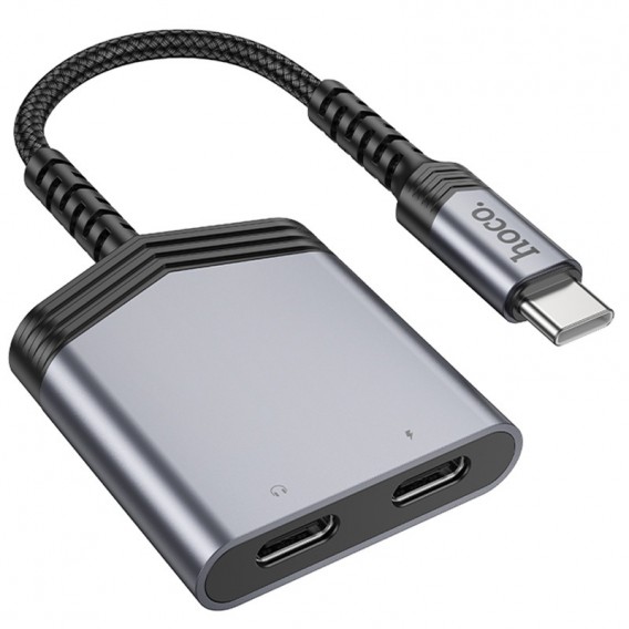 Перехідник Hoco LS40 Type-C для Type-C, Metal Gray