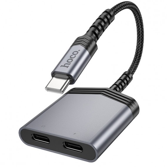 Перехідник Hoco LS40 Type-C для Type-C, Metal Gray