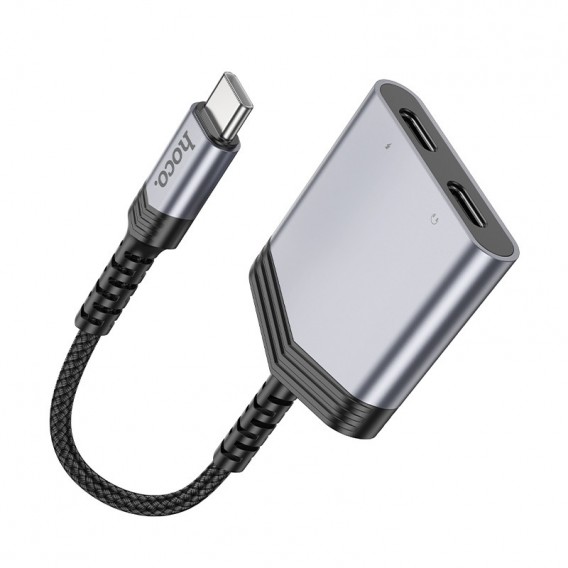 Перехідник Hoco LS40 Type-C для Type-C, Metal Gray