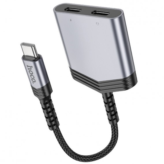Перехідник Hoco LS40 Type-C для Type-C, Metal Gray