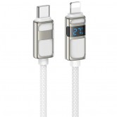 Дата кабель Hoco U137 Line with display Type-C to Lightning 27W (1.2m) White Дата кабель Hoco U137 Line with display Type-C to Lightning 27W (1.2m) White