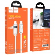 Кабель юсб Hoco U137 Line with display Type-C to Lightning 27W (1.2m), White