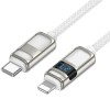 Кабель юсб Hoco U137 Line with display Type-C to Lightning 27W (1.2m), White