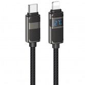 Дата кабель Hoco U137 Line with display Type-C to Lightning 27W (1.2m) Black Дата кабель Hoco U137 Line with display Type-C to Lightning 27W (1.2m) Black