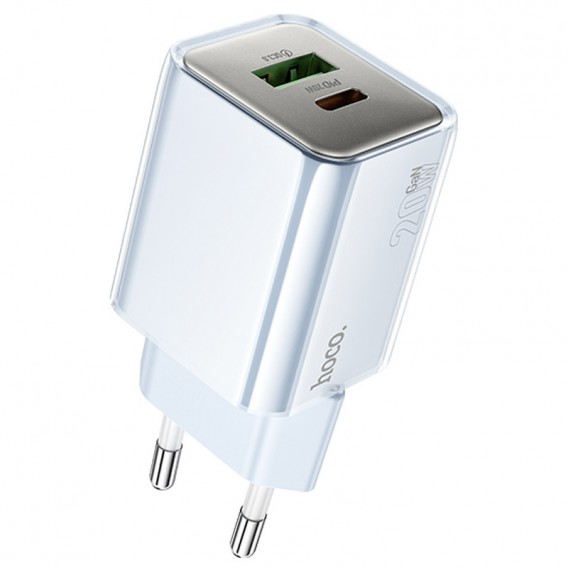 Зарядное устройство Hoco N46 Glorious PD20W+QC3.0 (1USB-A/1C), Blue