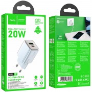 Зарядний пристрій Hoco N46 Glorious PD20W+QC3.0 (1USB-A/1C), Blue