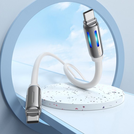 USB кабель Hoco U136 Prize Type-C to Type-C 60W (1.2m), White