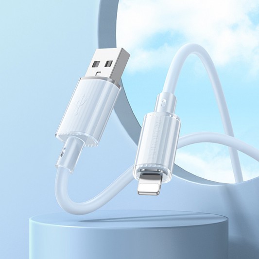 Дата кабель Borofone BX112 Lemon USB to Lightning 2.4A (1m) Blue - зображення 3 