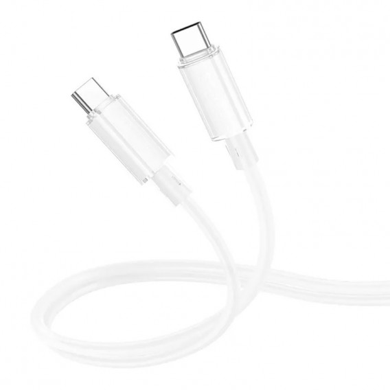 USB кабель Borofone BX112 Lemon Type-C to Type-C 60W (1m), White