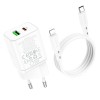Зарядное устройство Borofone BN7 PD20W+QC3.0 (1USB-A/1C) + Type-C to Lightning, White