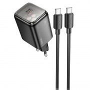 СЗУ Hoco N54 Monsoon PD45W (1USB-C) + кабель Type-C to Type-C Black