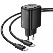 Зарядний пристрій Hoco N54 Monsoon PD45W (1USB-C) + Type-C to Type-C, Black