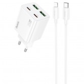 МЗП Hoco N55 Fundador PD20W four-port (2USB-A/2C) + кабель Type-C to Lightning White МЗП Hoco N55 Fundador PD20W four-port (2USB-A/2C) + кабель Type-C to Lightning White