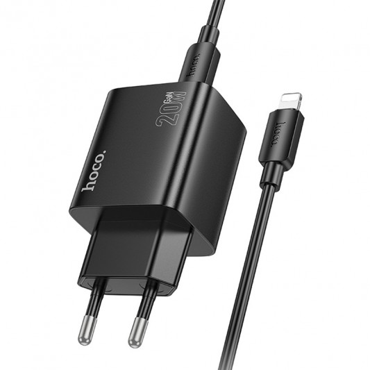 МЗП Hoco N55 Fundador PD20W four-port (2USB-A/2C) + кабель Type-C to Lightning Black - зображення 2 