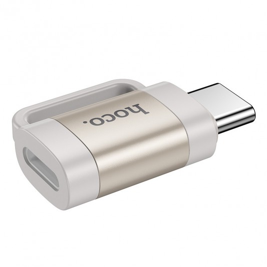 Перехідник Hoco UA31E OTG Type-C male to Lightning female, Gray - зображення 2 