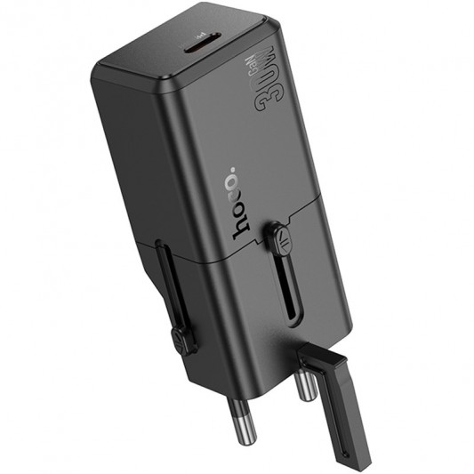 МЗП Hoco AC25 Mini PD30W (1USB-C) universal travel charger Black - зображення 3 