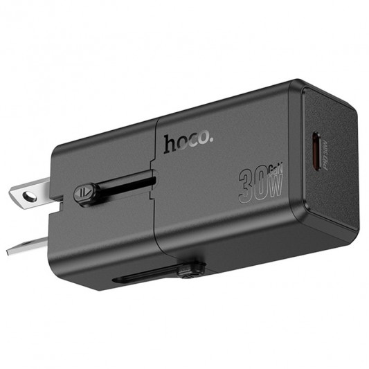 МЗП Hoco AC25 Mini PD30W (1USB-C) universal travel charger Black - зображення 4 