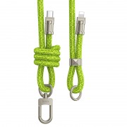 Кабель юсб-шнурок Hoco GH7 Elegant Type-C to Lightning (1.8m), Fluorescent Green