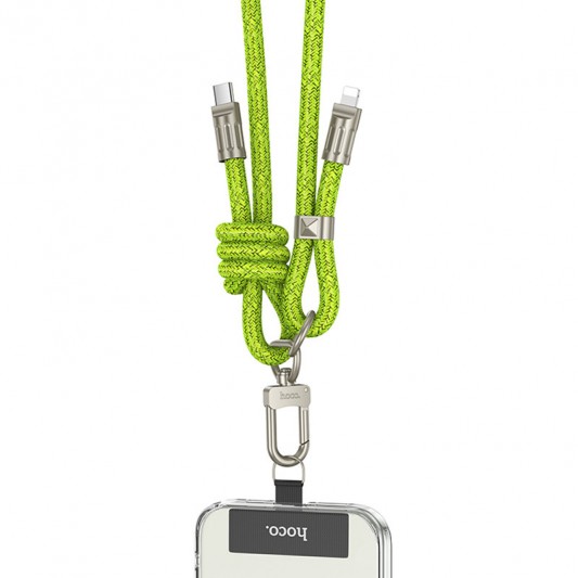 Дата кабель-шнурок Hoco GH7 Elegant Type-C to Lightning (1.8m) Fluorescent Green - изображение 2