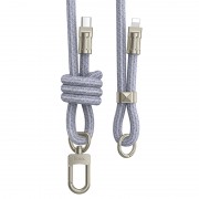 Дата кабель-шнурок Hoco GH7 Elegant Type-C to Lightning (1.8m) Denim Blue