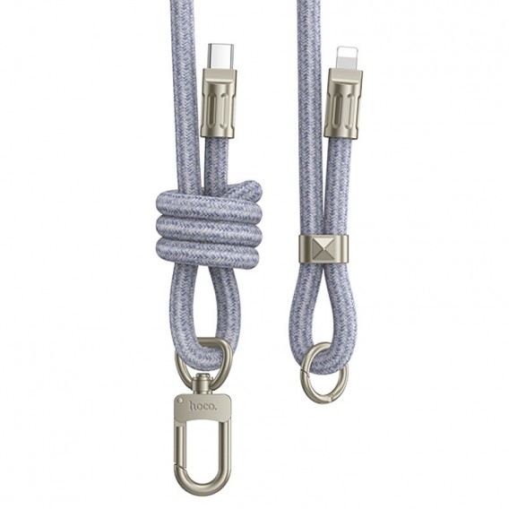 Кабель юсб-шнурок Hoco GH7 Elegant Type-C to Lightning (1.8m), Denim Blue