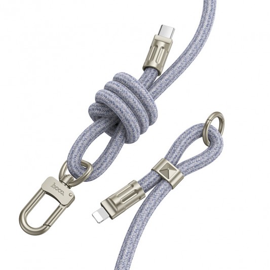 Дата кабель-шнурок Hoco GH7 Elegant Type-C to Lightning (1.8m) Denim Blue - изображение 1