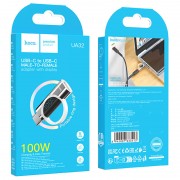 Переходник Hoco UA32 Type-C male to Type-C female display adapter, Silver