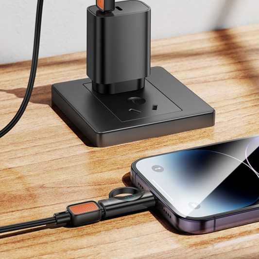Перехідник Hoco UA32B Lightning male to Type-C female display adapter Black - зображення 4 
